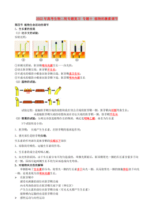 2022年高考生物二輪專(zhuān)題復(fù)習(xí) 專(zhuān)題十 植物的激素調(diào)節(jié)