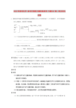 2022年高考化學(xué) 備考百?gòu)?qiáng)校大題狂練系列 專(zhuān)題09 鎂、鋁及其化合物