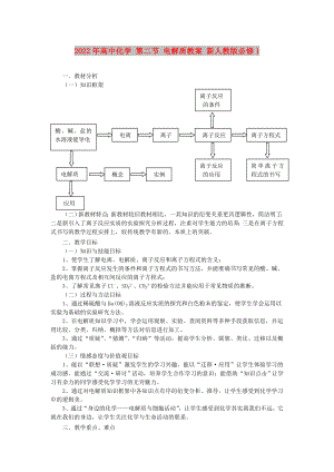 2022年高中化學 第二節(jié) 電解質教案 新人教版必修1