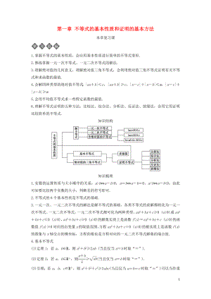 2018-2019學(xué)年高中數(shù)學(xué) 第一章 不等式的基本性質(zhì)和證明的基本方法本章復(fù)習(xí)導(dǎo)學(xué)案 新人教B版選修4-5