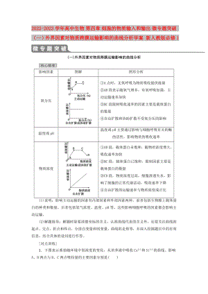 2022-2023學(xué)年高中生物 第四章 細(xì)胞的物質(zhì)輸入和輸出 微專題突破 （一）外界因素對(duì)物質(zhì)跨膜運(yùn)輸影響的曲線分析學(xué)案 新人教版必修1