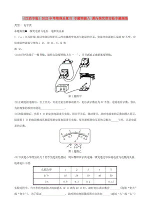 （江西專版）2022中考物理總復(fù)習(xí) 專題突破八 課內(nèi)探究型實驗專題演練