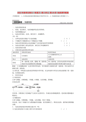 2022年高考生物大一輪復習 第八單元 第29講 免疫調(diào)節(jié)教案