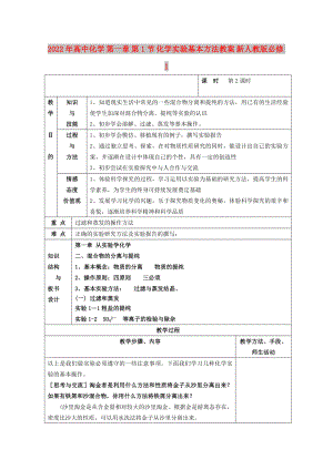 2022年高中化學(xué) 第一章 第1節(jié) 化學(xué)實驗基本方法教案 新人教版必修1