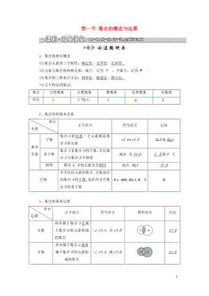 （江蘇專版）2020版高考數(shù)學(xué)一輪復(fù)習(xí) 第一章 集合與常用邏輯用語 第一節(jié) 集合的概念與運(yùn)算學(xué)案（理）（含解析）