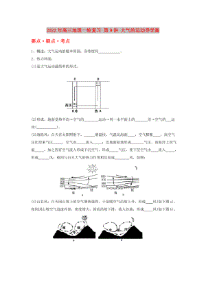 2022年高三地理一輪復(fù)習(xí) 第9講 大氣的運(yùn)動導(dǎo)學(xué)案