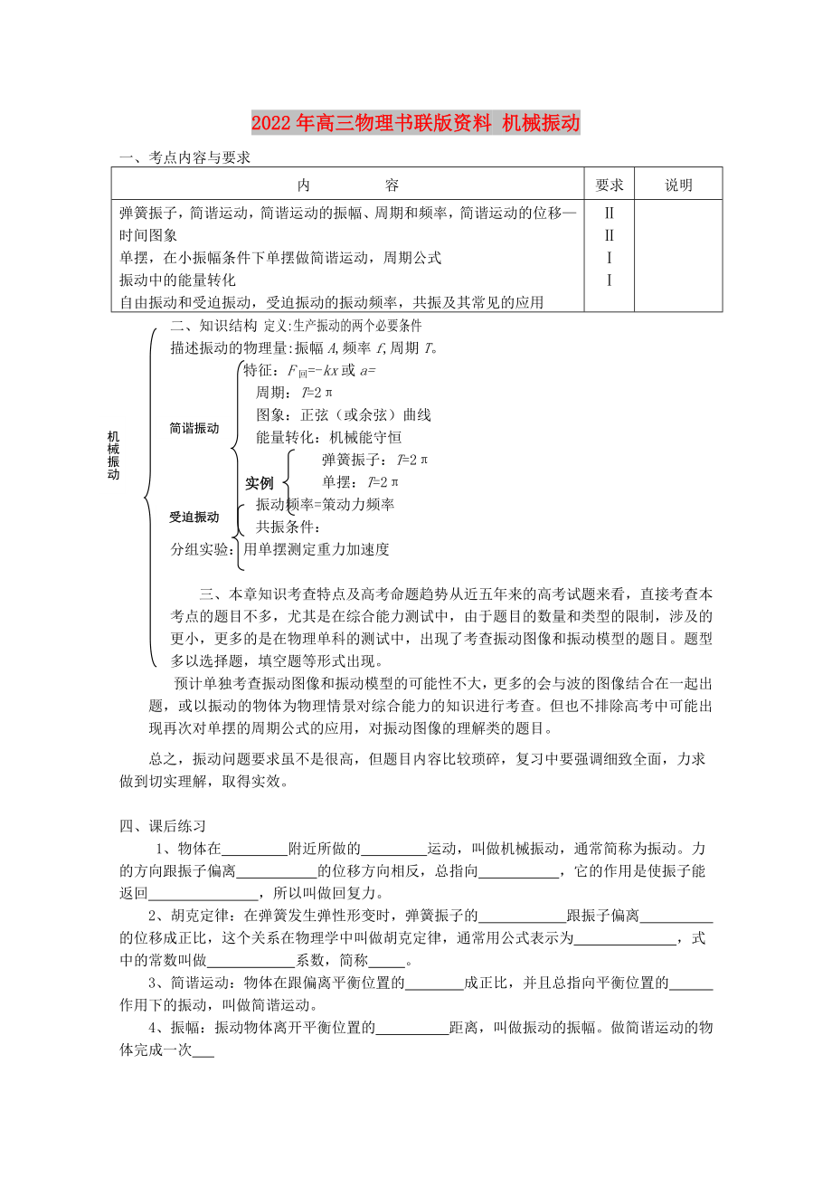 2022年高三物理書(shū)聯(lián)版資料 機(jī)械振動(dòng)_第1頁(yè)