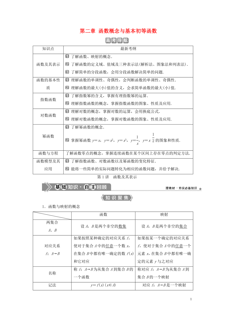 （浙江專用）2021版新高考數(shù)學(xué)一輪復(fù)習(xí) 第二章 函數(shù)概念與基本初等函數(shù) 1 第1講 函數(shù)及其表示教學(xué)案_第1頁