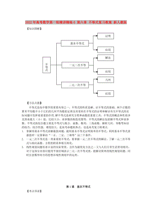 2022年高考數(shù)學(xué)第一輪精講精練6 第六章 不等式復(fù)習(xí)教案 新人教版