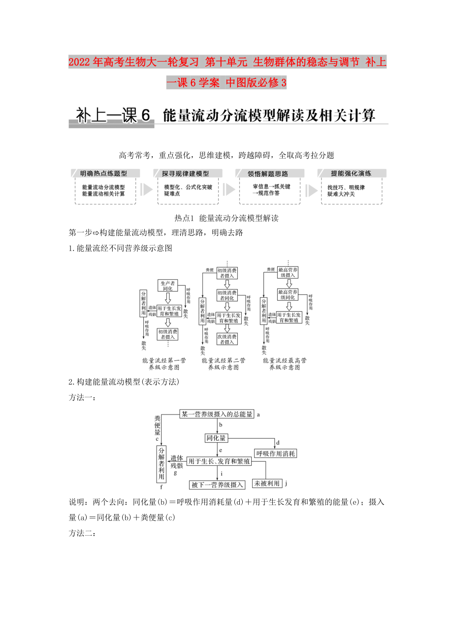 2022年高考生物大一輪復(fù)習(xí) 第十單元 生物群體的穩(wěn)態(tài)與調(diào)節(jié) 補(bǔ)上一課6學(xué)案 中圖版必修3_第1頁