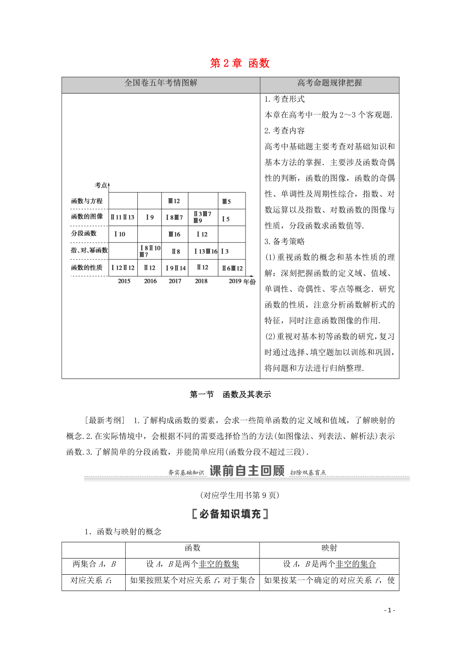 2021高考數(shù)學(xué)一輪復(fù)習(xí) 第2章 函數(shù) 第1節(jié) 函數(shù)及其表示教學(xué)案 文 北師大版_第1頁