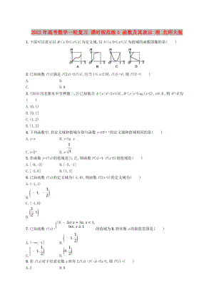 2022年高考數(shù)學一輪復習 課時規(guī)范練5 函數(shù)及其表示 理 北師大版