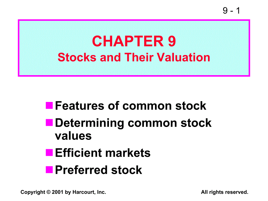 CH09StocksandTheirValuation(财务管理,英文版)_第1页