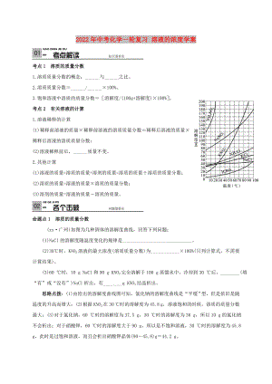 2022年中考化學(xué)一輪復(fù)習(xí) 溶液的濃度學(xué)案