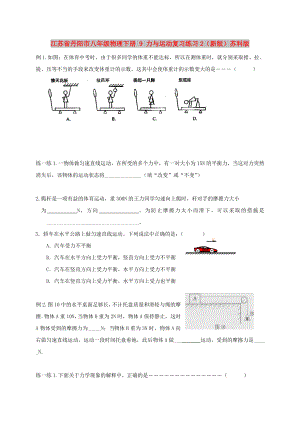 江蘇省丹陽市八年級(jí)物理下冊(cè) 9 力與運(yùn)動(dòng)復(fù)習(xí)練習(xí)2（新版）蘇科版