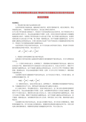 2022年高考物理知識要點總結 帶電粒子在勻強磁場及在復合場中的運動規(guī)律及應用教案