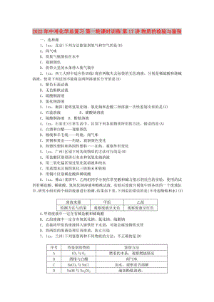 2022年中考化學(xué)總復(fù)習(xí) 第一輪課時(shí)訓(xùn)練 第17講 物質(zhì)的檢驗(yàn)與鑒別