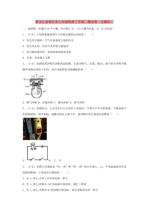 黑龙江省绥化市九年级物理下学期二模试卷（含解析）