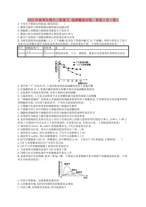 2022年高考生物大二輪復習 選擇題保分練：單選3合1練3