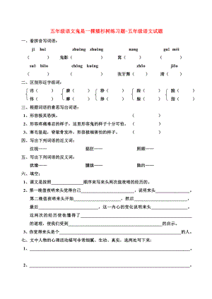 五年級語文鬼是一棵矮杉樹練習題-五年級語文試題