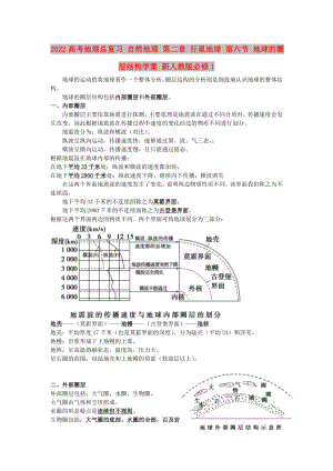 2022高考地理總復習 自然地理 第二章 行星地球 第六節(jié) 地球的圈層結構學案 新人教版必修1