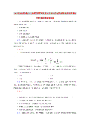 2022年高考生物大一輪復習 第五章 第3節(jié)ATP的主要來源 細胞呼吸課時沖關 新人教版必修1