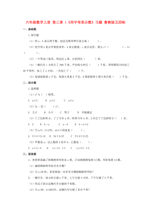 六年級數(shù)學上冊 第三章 1《用字母表示數(shù)》習題 魯教版五四制