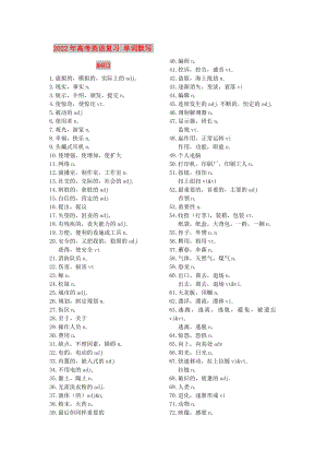 2022年高考英語復(fù)習(xí) 單詞默寫M4U3