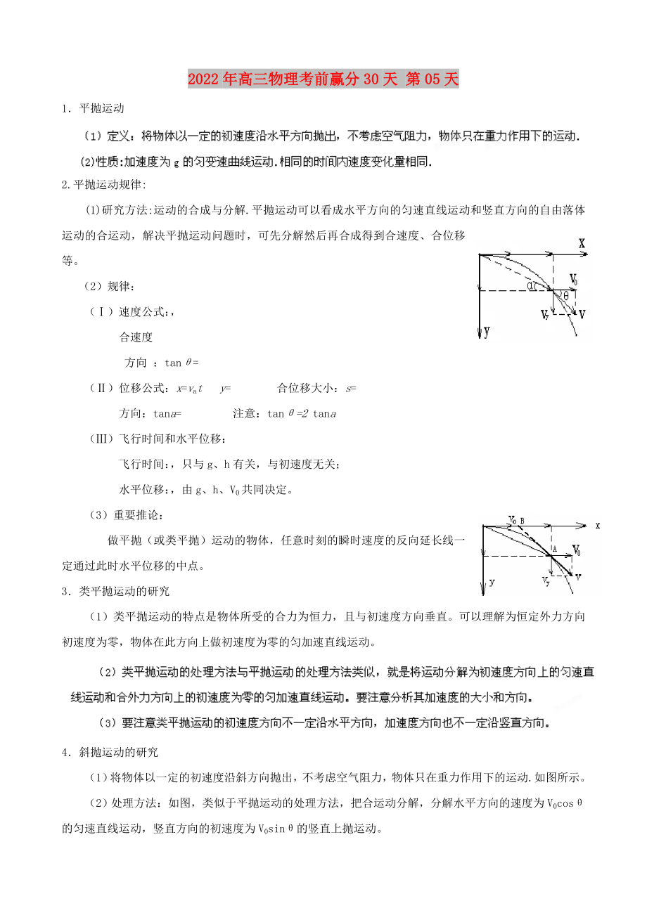 2022年高三物理考前贏分30天 第05天_第1頁