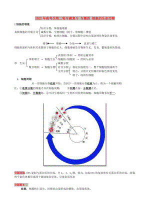 2022年高考生物二輪專(zhuān)題復(fù)習(xí) 專(zhuān)題四 細(xì)胞的生命歷程