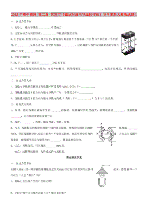 2022年高中物理 第二章 第三節(jié)《磁場對(duì)通電導(dǎo)線的作用》導(dǎo)學(xué)案新人教版選修1