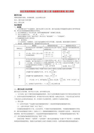 2022年高考物理一輪復(fù)習(xí) 第11章 電磁感應(yīng)教案 新人教版