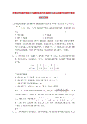 高考化學(xué)三輪專題復(fù)習(xí) 考前體系通關(guān)練 題型8 化學(xué)反應(yīng)速率和化學(xué)平衡的分析與判斷