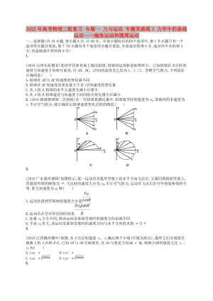 2022年高考物理二輪復(fù)習(xí) 專(zhuān)題一 力與運(yùn)動(dòng) 專(zhuān)題突破練3 力學(xué)中的曲線運(yùn)動(dòng)——拋體運(yùn)動(dòng)和圓周運(yùn)動(dòng)