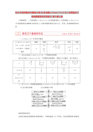 2022年高考數(shù)學(xué)專題復(fù)習(xí) 第20講 函數(shù)y＝Asin（ωx＋φ）的圖象及三角函數(shù)模型的應(yīng)用練習(xí) 新人教A版