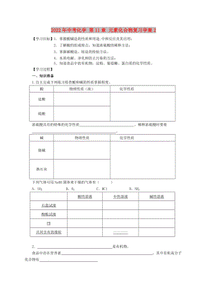 2022年中考化學(xué) 第11章 元素化合物復(fù)習(xí)學(xué)案2