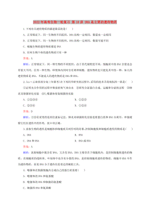 2022年高考生物一輪復(fù)習(xí) 第18講 DNA是主要的遺傳物質(zhì)