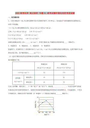 2022高考化學(xué) 難點剖析 專題51 高考試題中催化劑的考查講解