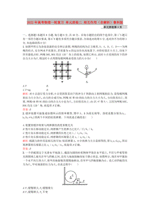 2022年高考物理一輪復(fù)習(xí) 單元質(zhì)檢二 相互作用（含解析）魯科版