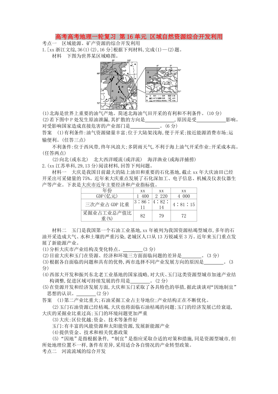 高考高考地理一輪復(fù)習(xí) 第16單元 區(qū)域自然資源綜合開發(fā)利用_第1頁