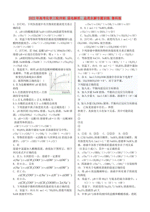 2022年高考化學三輪沖刺 弱電解質(zhì)、鹽類水解專題訓練 魯科版