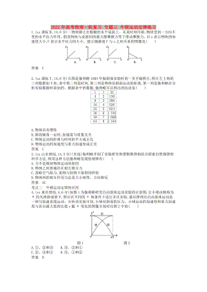 2022年高考物理一輪復(fù)習(xí) 專題三 牛頓運(yùn)動(dòng)定律練習(xí)