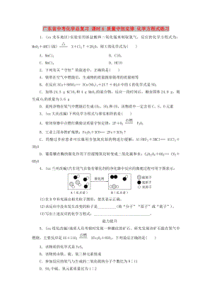 廣東省中考化學總復習 課時6 質(zhì)量守恒定律 化學方程式練習