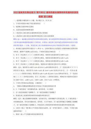 2022屆高考生物總復習 第六單元 遺傳的基本規(guī)律和伴性遺傳階段性檢測 新人教版