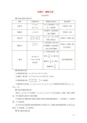 （新課標）2020版高考數(shù)學二輪復習 第三部分 教材知識 重點再現(xiàn) 回顧8 解析幾何學案 文 新人教A版