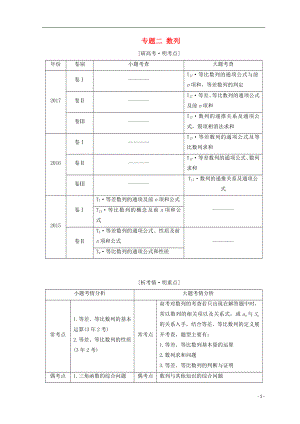 （通用版）2018年高考數(shù)學(xué)二輪復(fù)習(xí) 第一部分 專題二 數(shù)列教學(xué)案 文