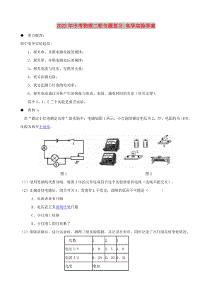 2022年中考物理二輪專題復(fù)習(xí) 電學(xué)實驗學(xué)案