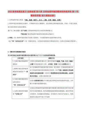 2022高考地理總復(fù)習(xí) 自然地理 第六章 自然地理環(huán)境的整體性和差異性 第一節(jié) 整體性學(xué)案 新人教版必修1