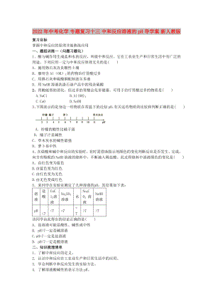 2022年中考化學(xué) 專題復(fù)習(xí)十三 中和反應(yīng)溶液的pH導(dǎo)學(xué)案 新人教版