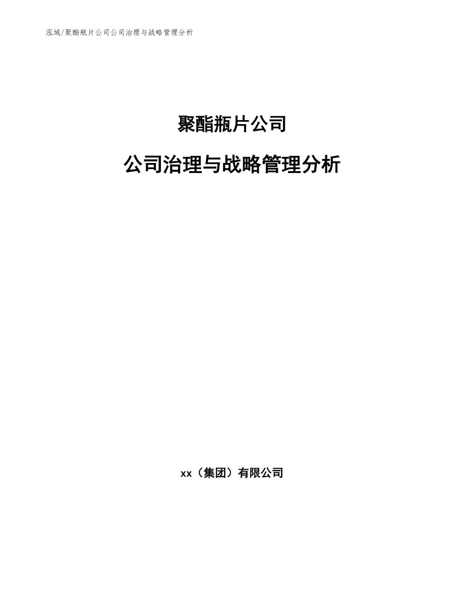 聚酯瓶片公司公司治理与战略管理分析_参考_第1页